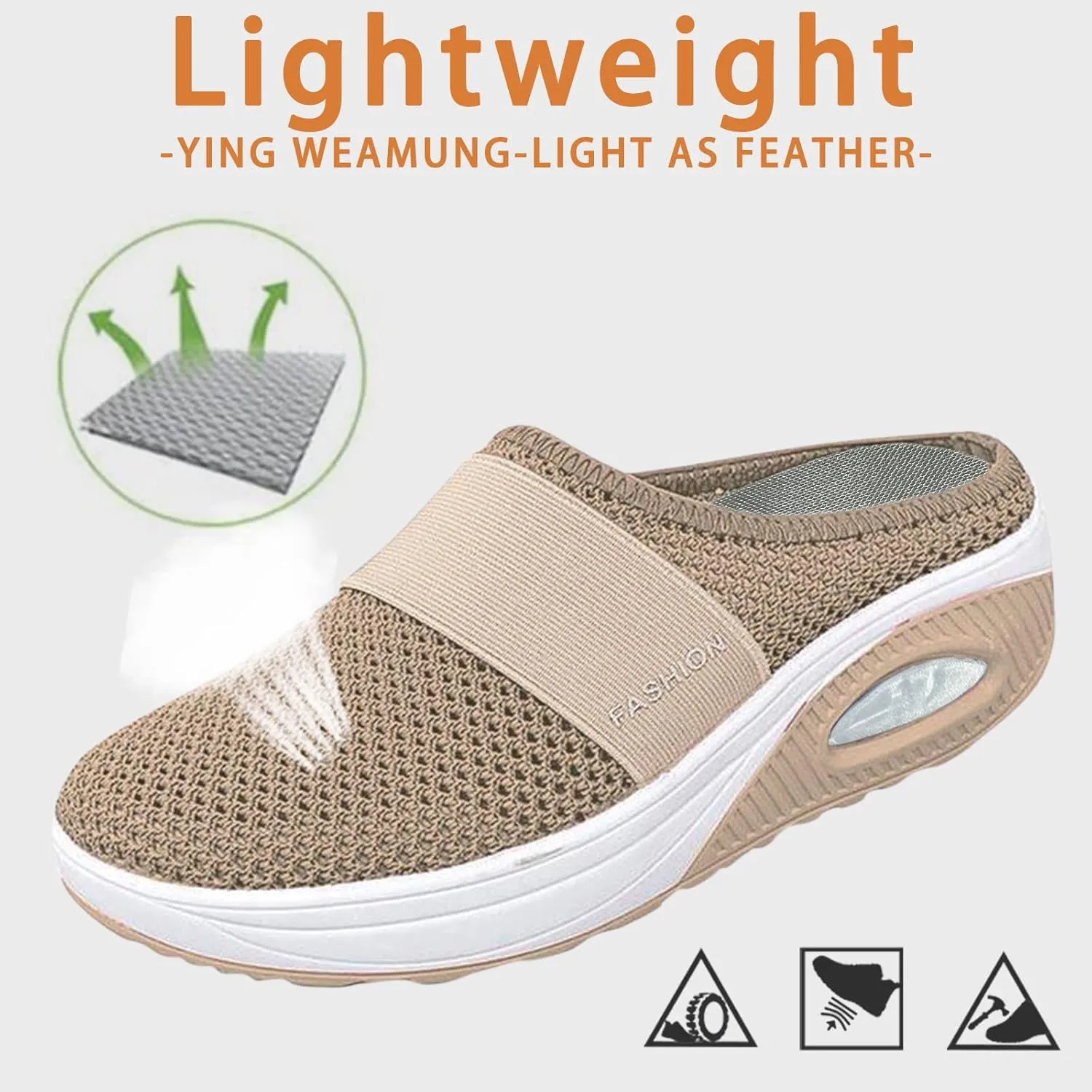 Cathalem Mule Sneakers for Women Breathable Mesh Walking Mules Shoes Lightweight Slip On Backless Sneakers for Women