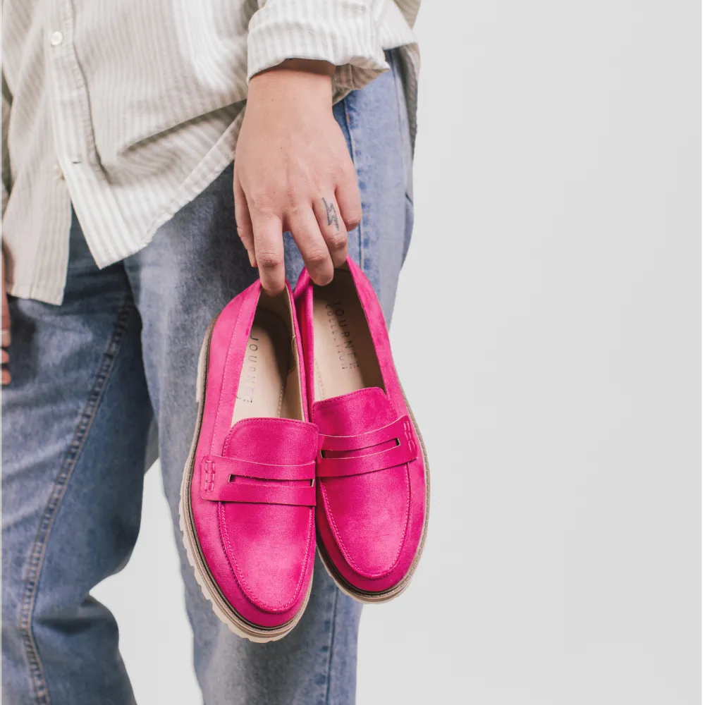 KENLY FAUX SUEDE LOAFER FLATS IN WIDE