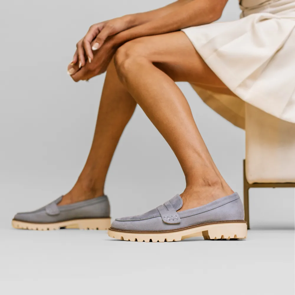 KENLY FAUX SUEDE LOAFER FLATS IN WIDE