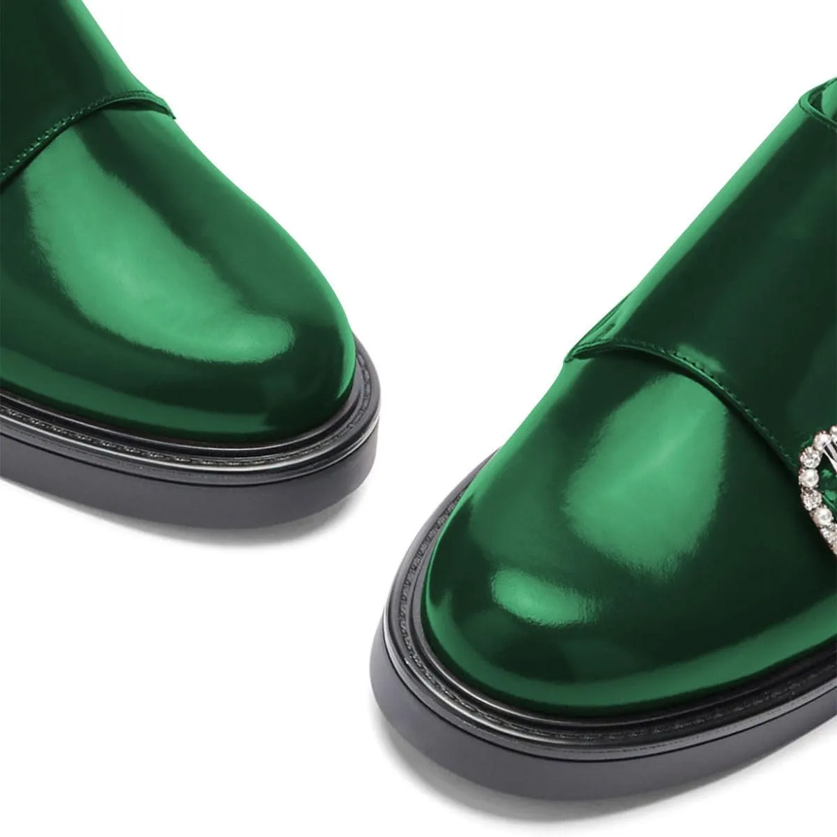 Maiyang Women Classic Round Toe Monk Strap Double Buckles Low Heel Loafers Comfort Daily Walking Driving Shoes Size 4-16 US