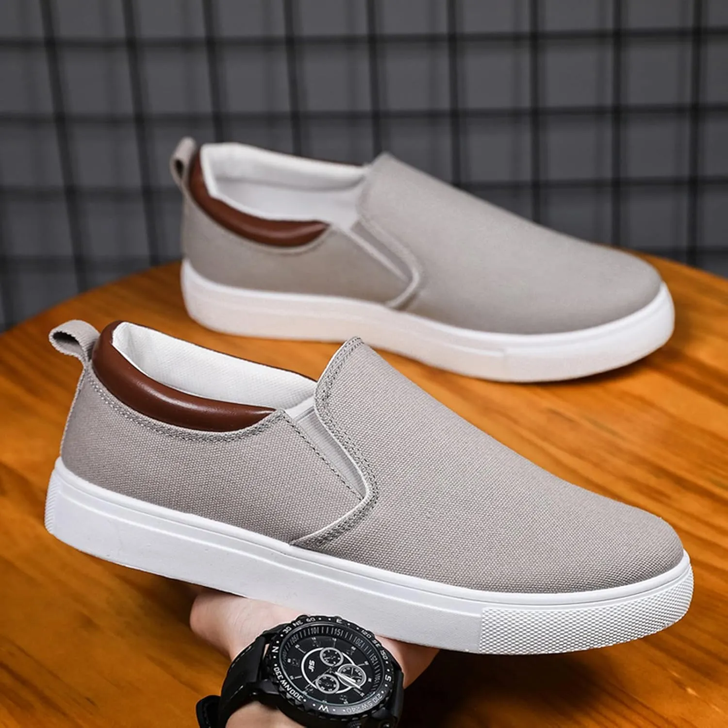 Memory Foam Versatile Shoes for Men Lightweight Breathable Walking Shoe Gym Tennis Elastic Fly Woven Mesh Shoes