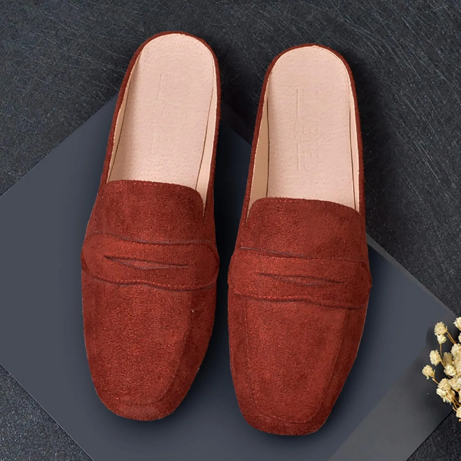 Mules for Women Comfort Dressy Flats Slip on Slides Loafers Backless Mules & Clogs Casual Dress Mules