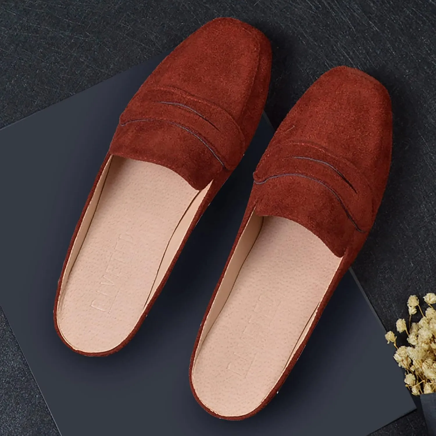 Mules for Women Comfort Dressy Flats Slip on Slides Loafers Backless Mules & Clogs Casual Dress Mules