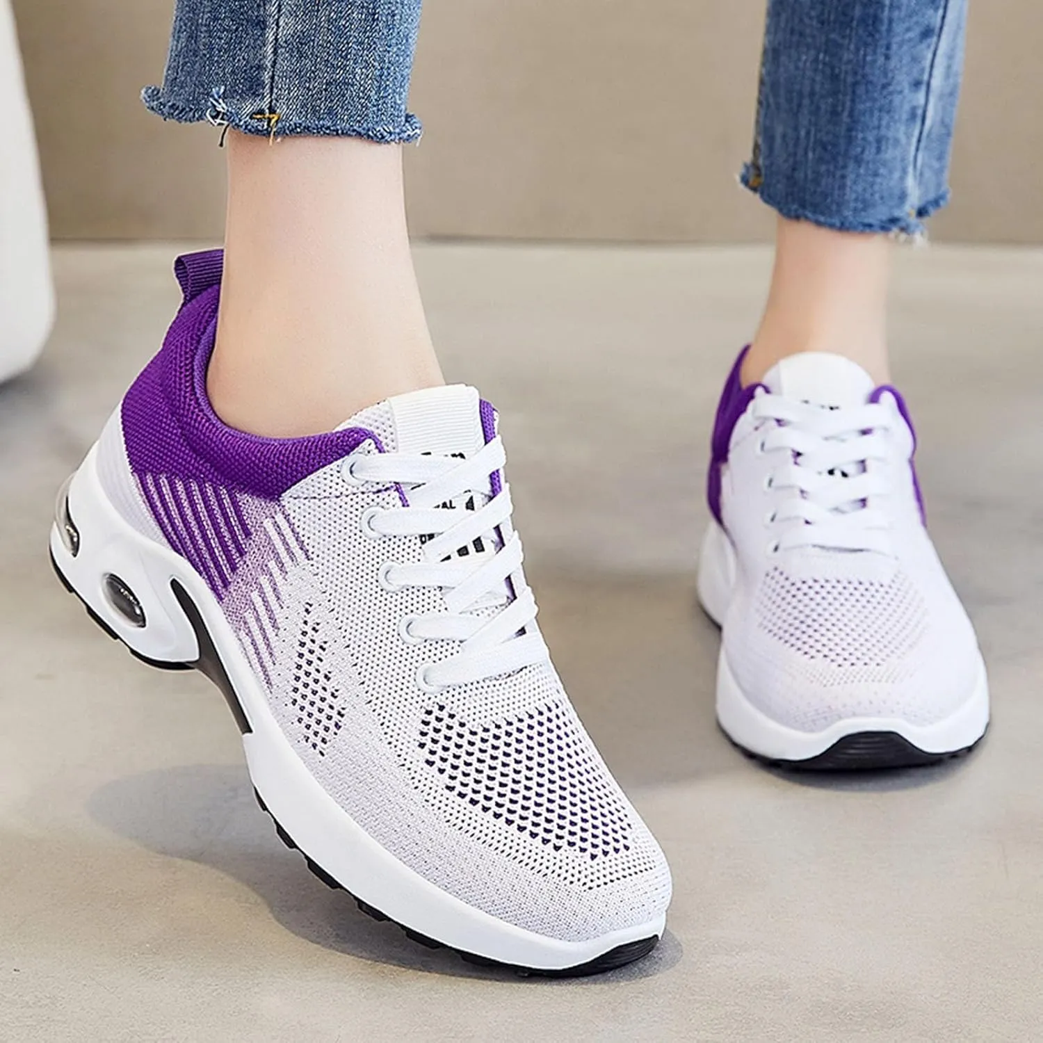 Orthopedic Shoes for Women Running Walking Fashion Strappy Volleyball Shoe Canvas Mesh Knit Low Top Casual Shoes
