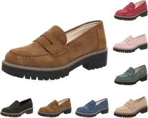 Orthoture-Orthopedic Platform Loafers Loafers Chunky Heel Slip-on Round Toe Comfort Loafer Platform Lightweight Loafers