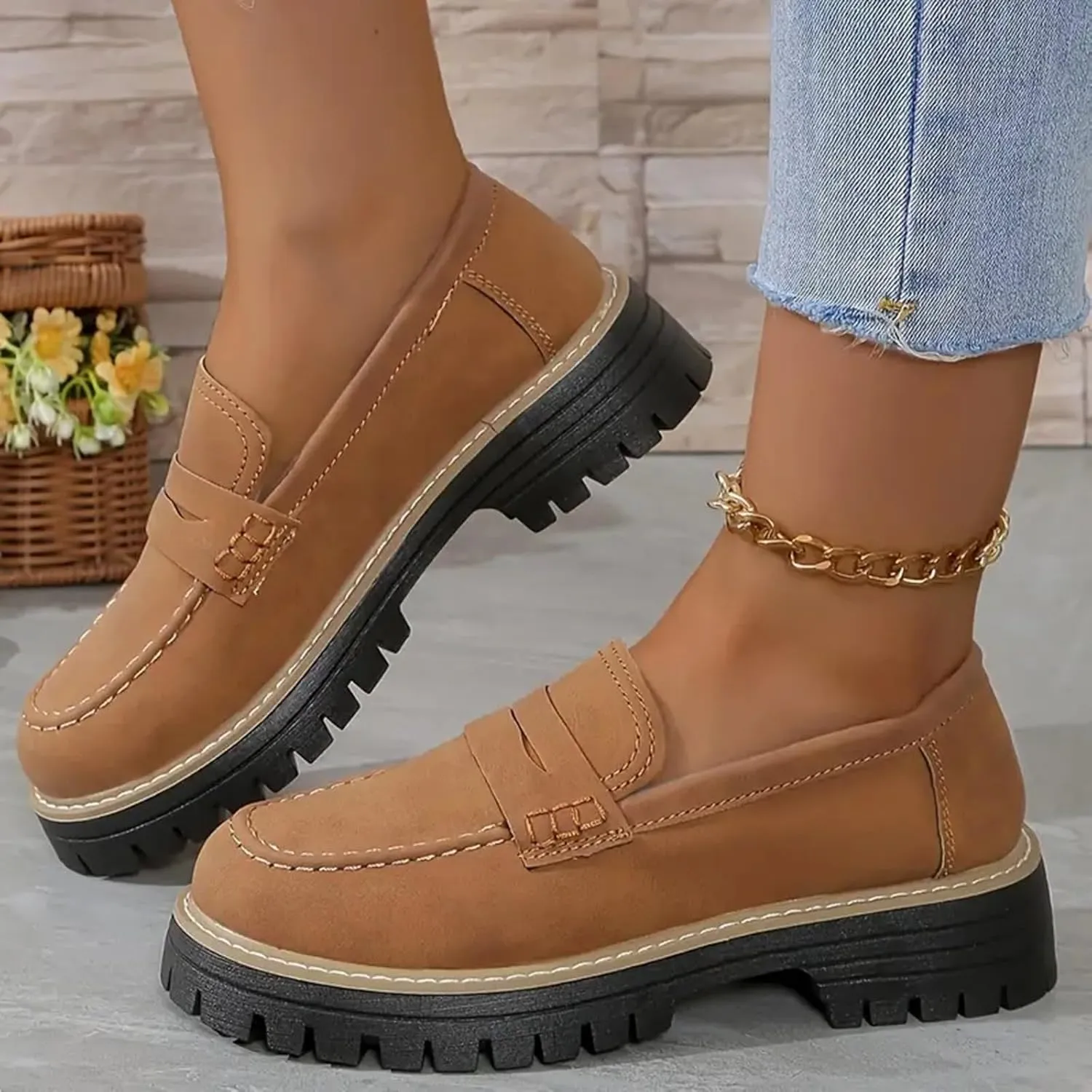Orthoture-Orthopedic Platform Loafers,Wide Toe Lightweight Casual Comfort Shoes,Slip-On Suitable for All Foot