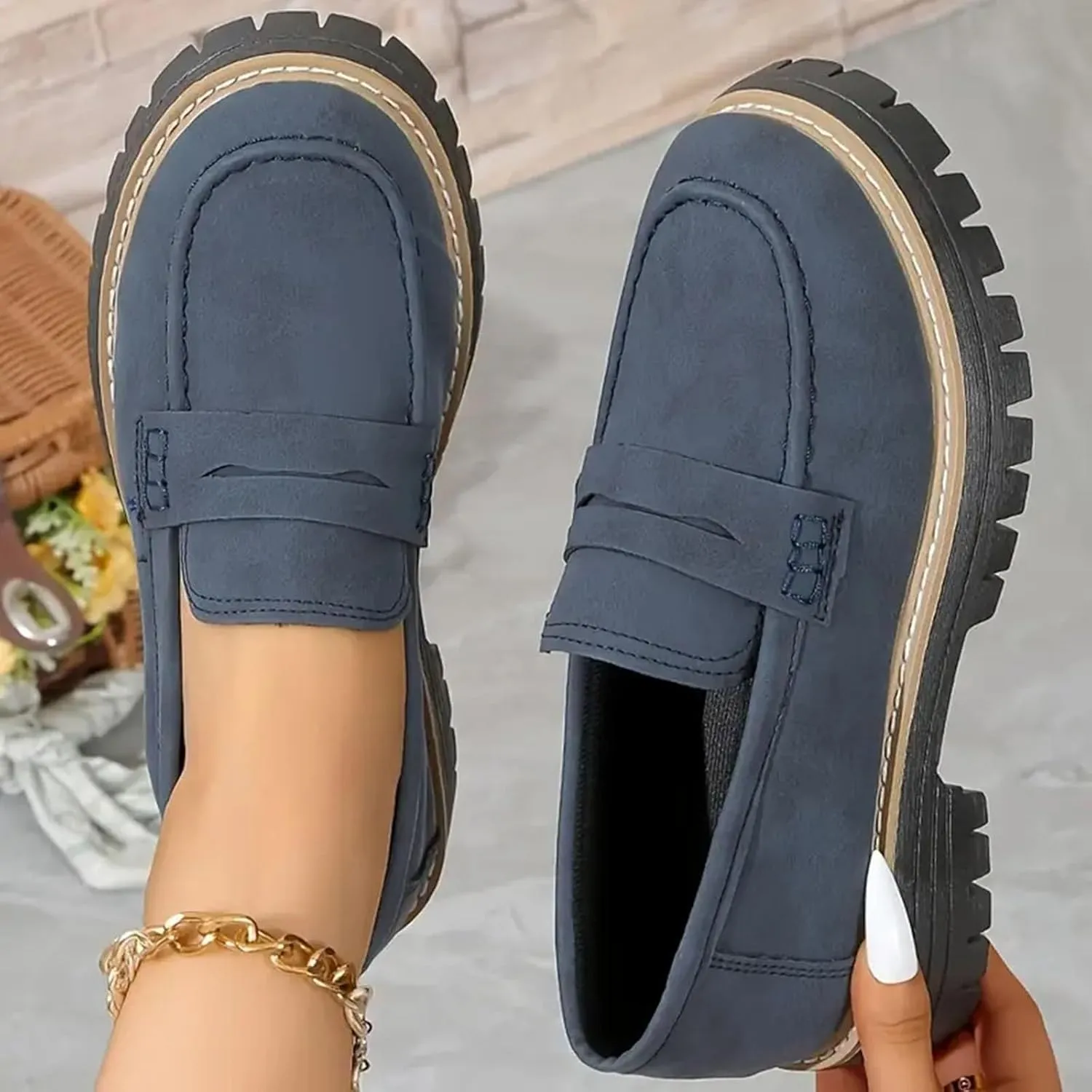 Orthoture-Orthopedic Platform Loafers,Wide Toe Lightweight Casual Comfort Shoes,Slip-On Suitable for All Foot