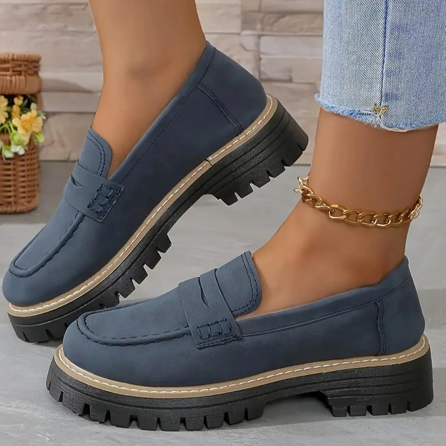 Orthoture-Orthopedic Platform Loafers,Wide Toe Lightweight Casual Comfort Shoes,Slip-On Suitable for All Foot