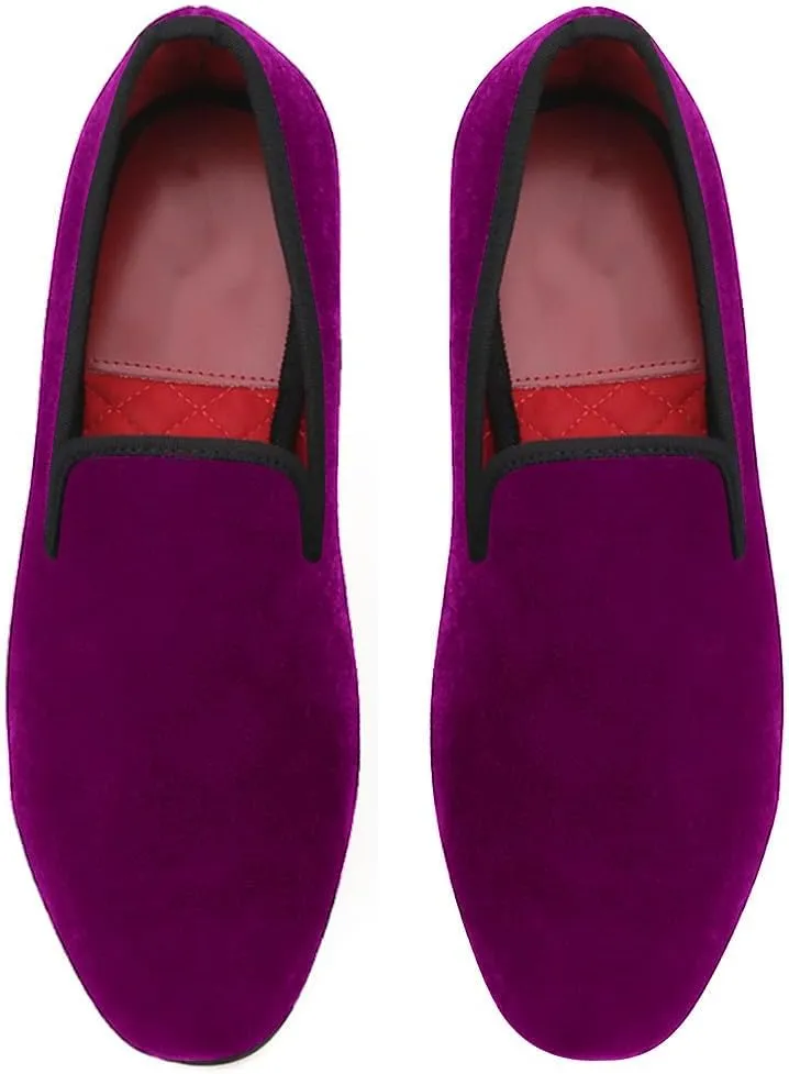Santimon Mens Loafers Slip On Wedding Dress Velvet Penny Loafers Fashion Tuxedo Casual Business Luxury Suede Shoes Prom Smoking Party Disco Moccasins for Men