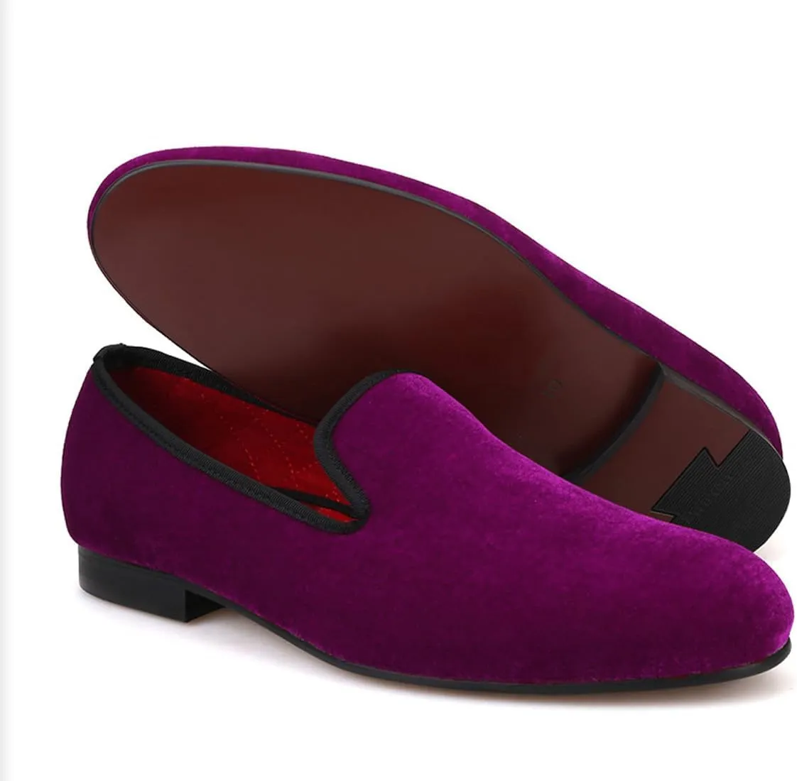 Santimon Mens Loafers Slip On Wedding Dress Velvet Penny Loafers Fashion Tuxedo Casual Business Luxury Suede Shoes Prom Smoking Party Disco Moccasins for Men