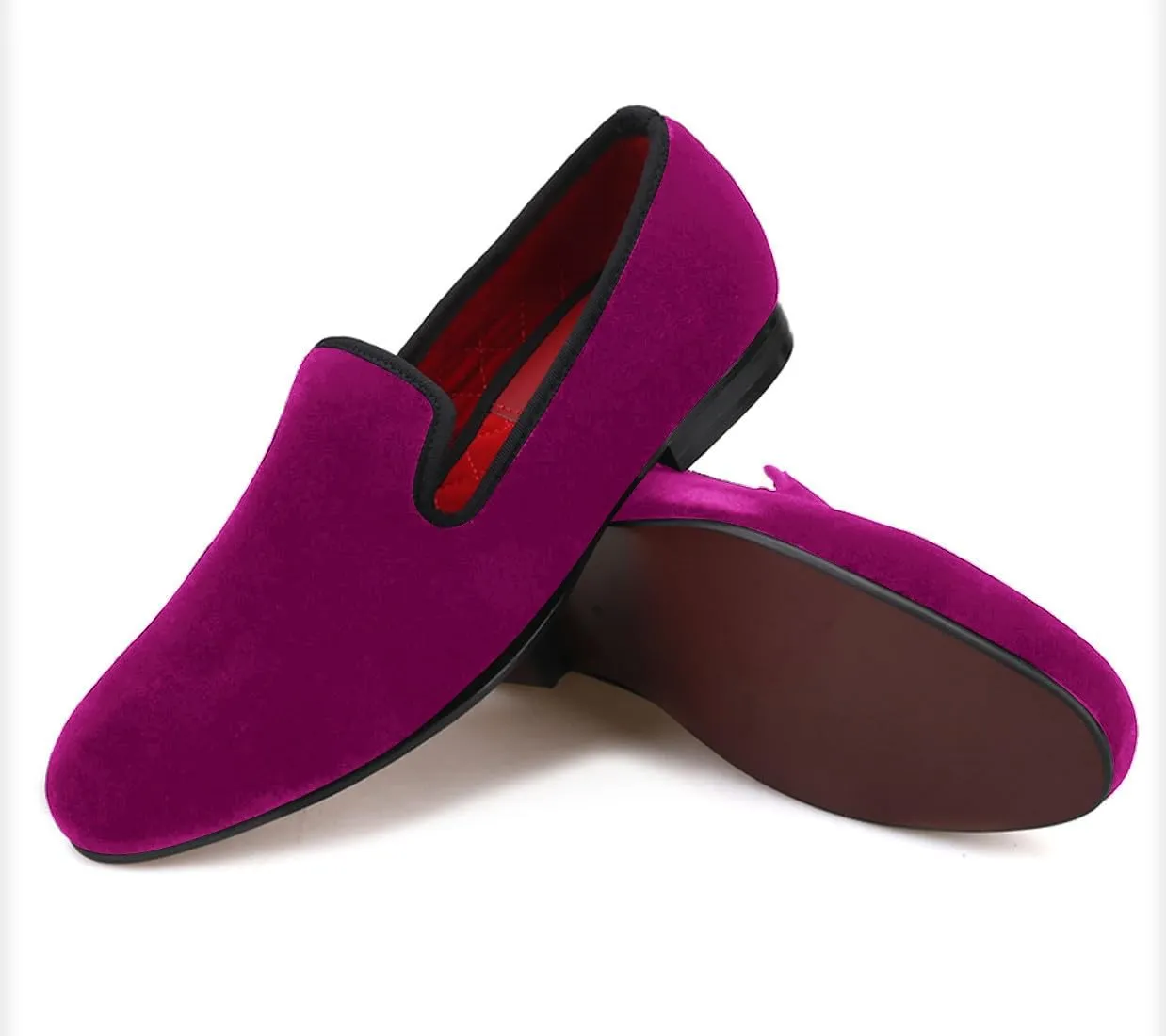 Santimon Mens Loafers Slip On Wedding Dress Velvet Penny Loafers Fashion Tuxedo Casual Business Luxury Suede Shoes Prom Smoking Party Disco Moccasins for Men