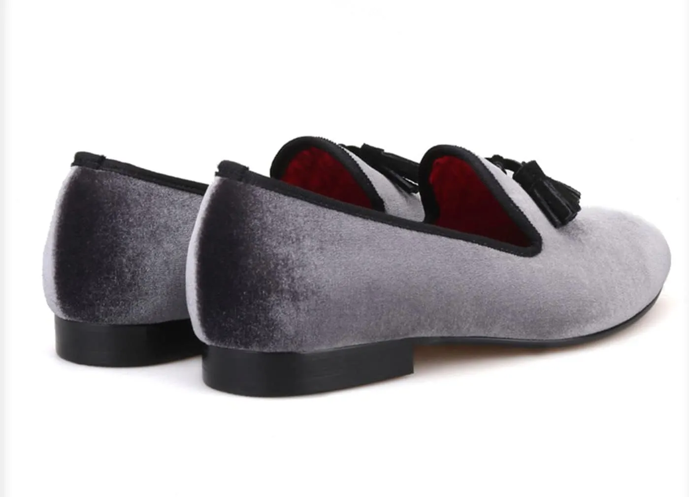 Santimon Mens Tassel Loafers Casual Dress Velvet Slip On Penny Loafers Fashion Prom Wedding Tuxedo Business Luxury Shoes Smoking Party Disco Moccasins for Men