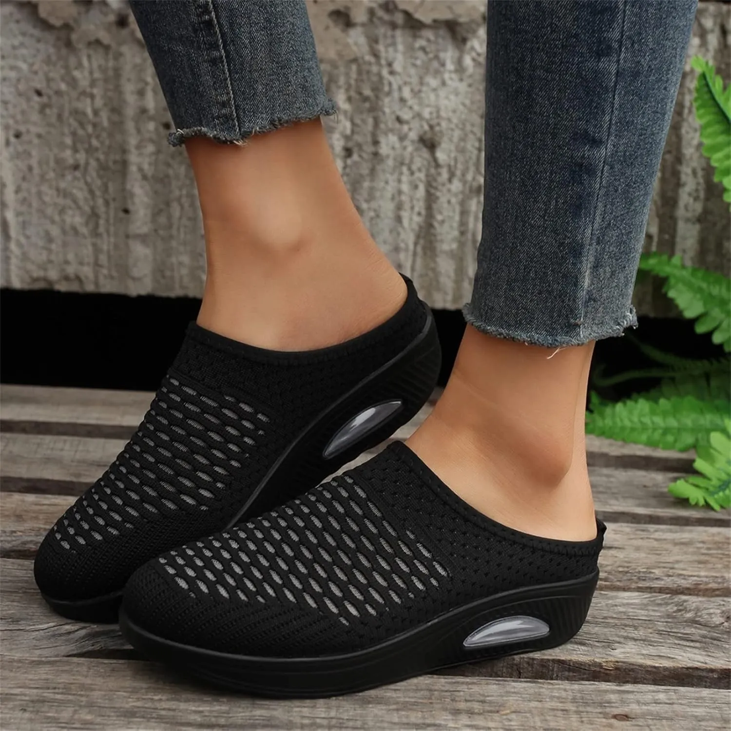 Slip On Sneakers for Women Orthopedic Platform Loafers Breathable Lightweight Running Shoes Summer Open Back Garden Clogs
