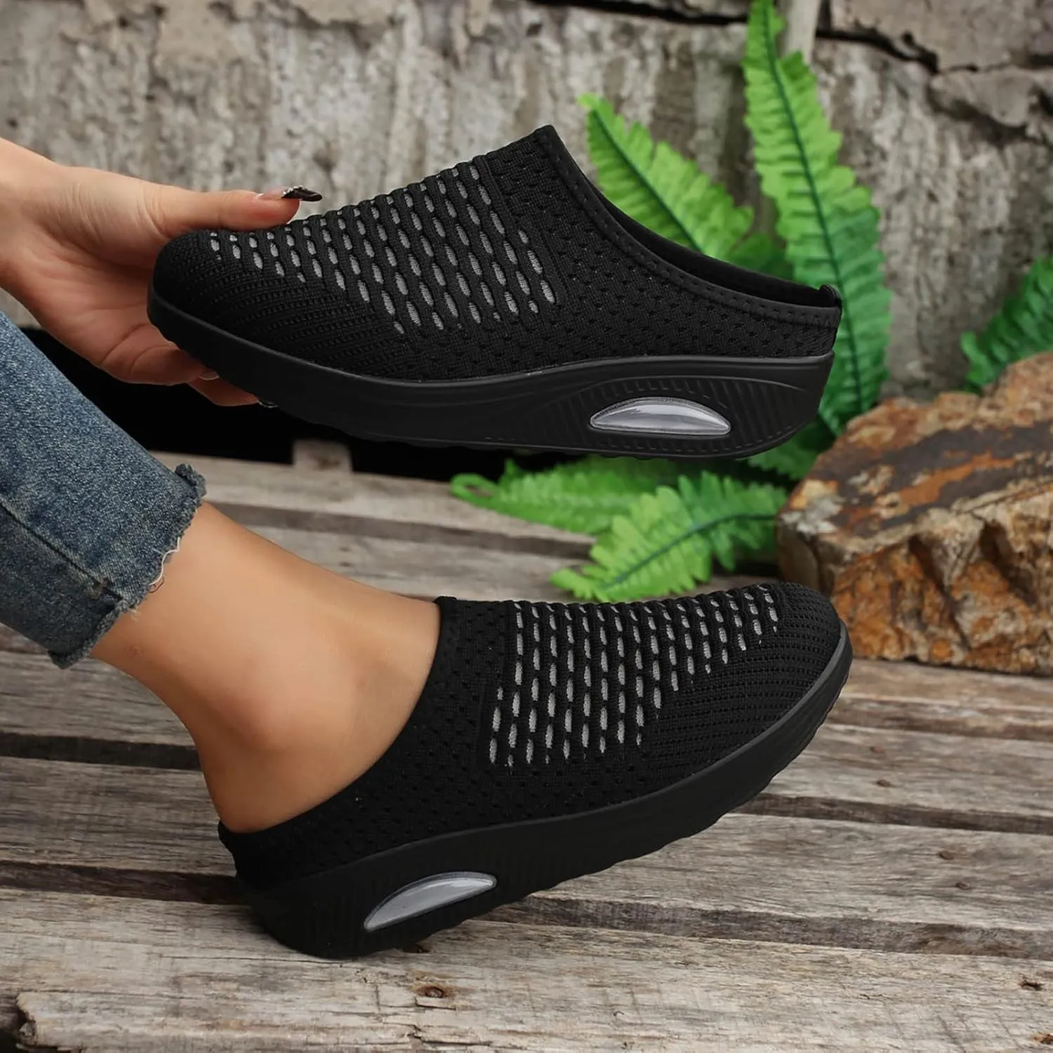 Slip On Sneakers for Women Orthopedic Platform Loafers Breathable Lightweight Running Shoes Summer Open Back Garden Clogs