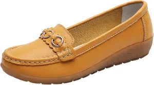 Womens Flats Comfortable Dressy Loafers Lightweight Walking Flat Slip On Work Shoes Round Toe Flats Loafers