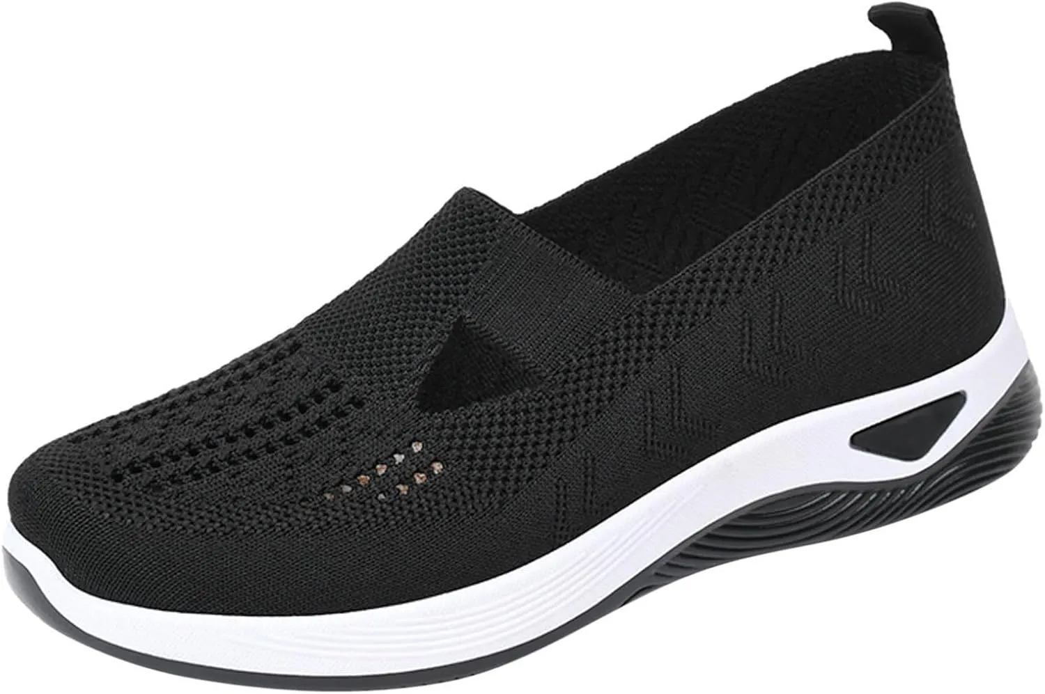 Womens Orthopedic Sneakers Breathable Slip on Walking Shoes Non-Slip Woven Shoes Mesh Comfortable Lightweight Arch Support Sneaker