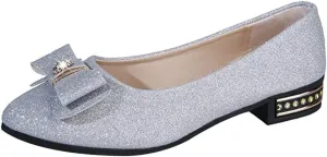 Womens Rhinestone Shoes Wedding Shoes Bride Flat Shoes Pointed Toe Ballet Flats Bowknot Dress Shoes Sparkly Shoes