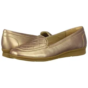 Wynter Gold Leather Easy Spirit Loafers
